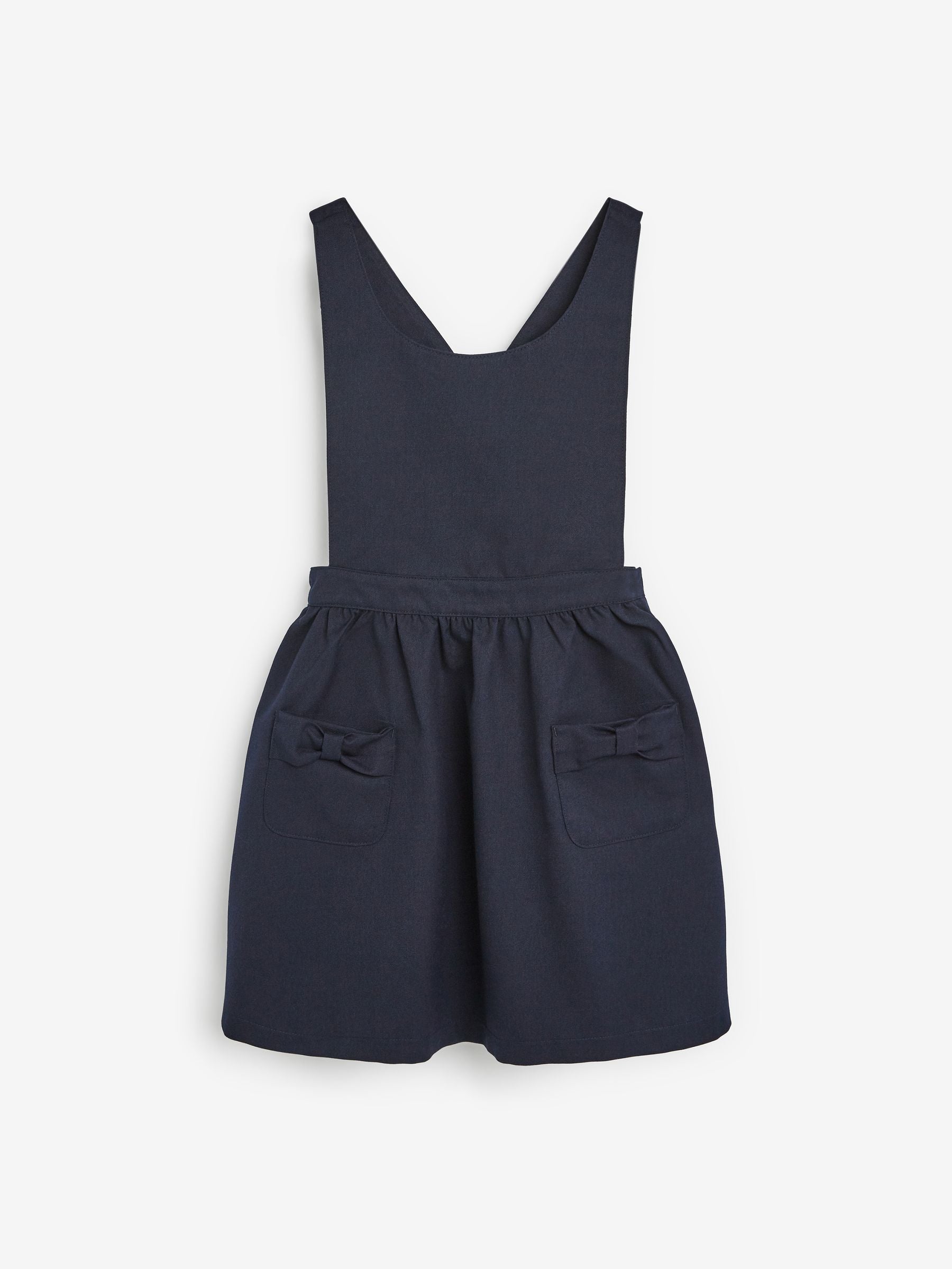 Navy Bow Pocket Detail School Pinafore Dress (3-14yrs) image 5