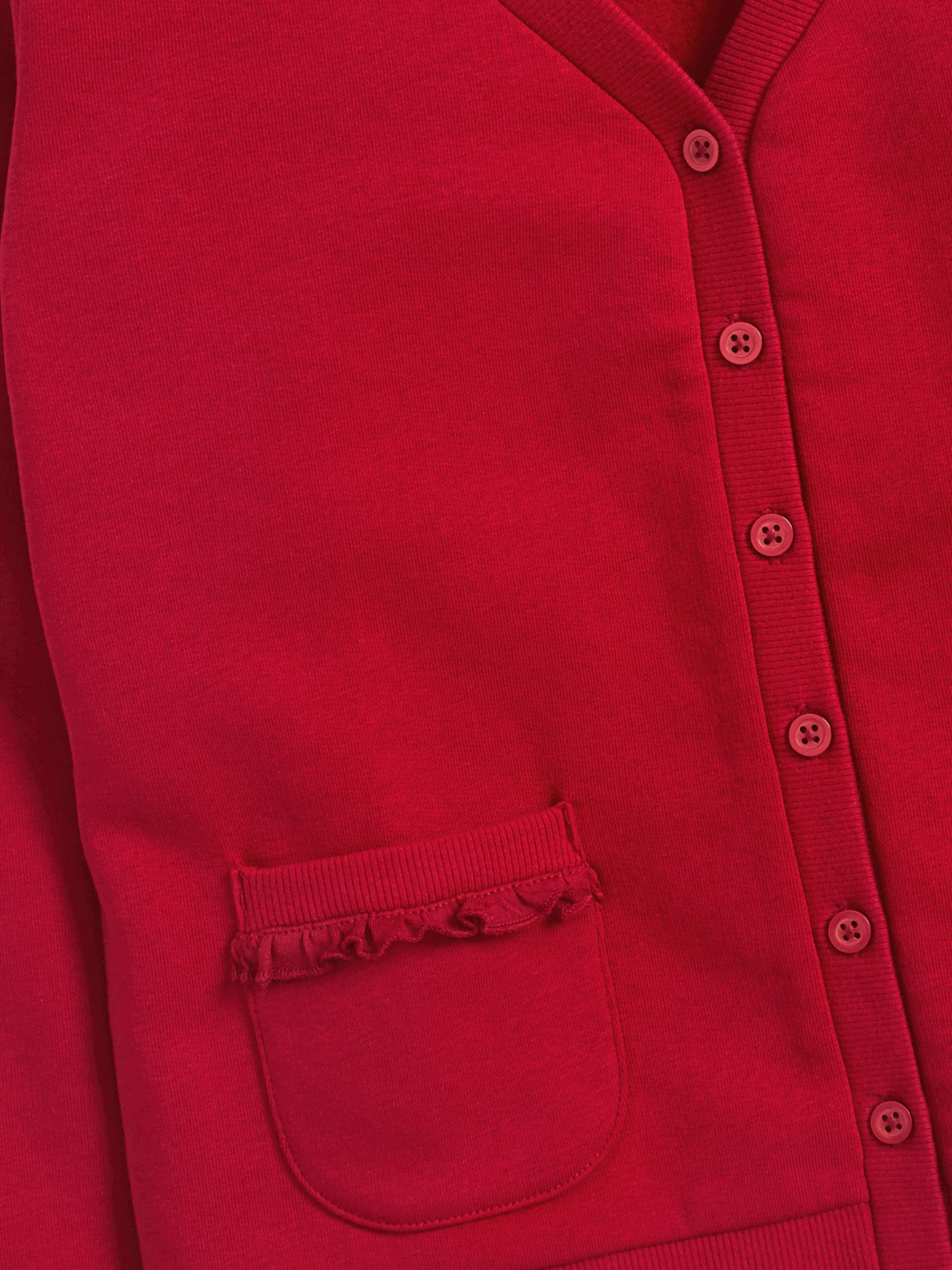 Dsiney Kidz - Red Cotton Rich Frill Pocket Jersey School Cardigan (3-16yrs) image 7