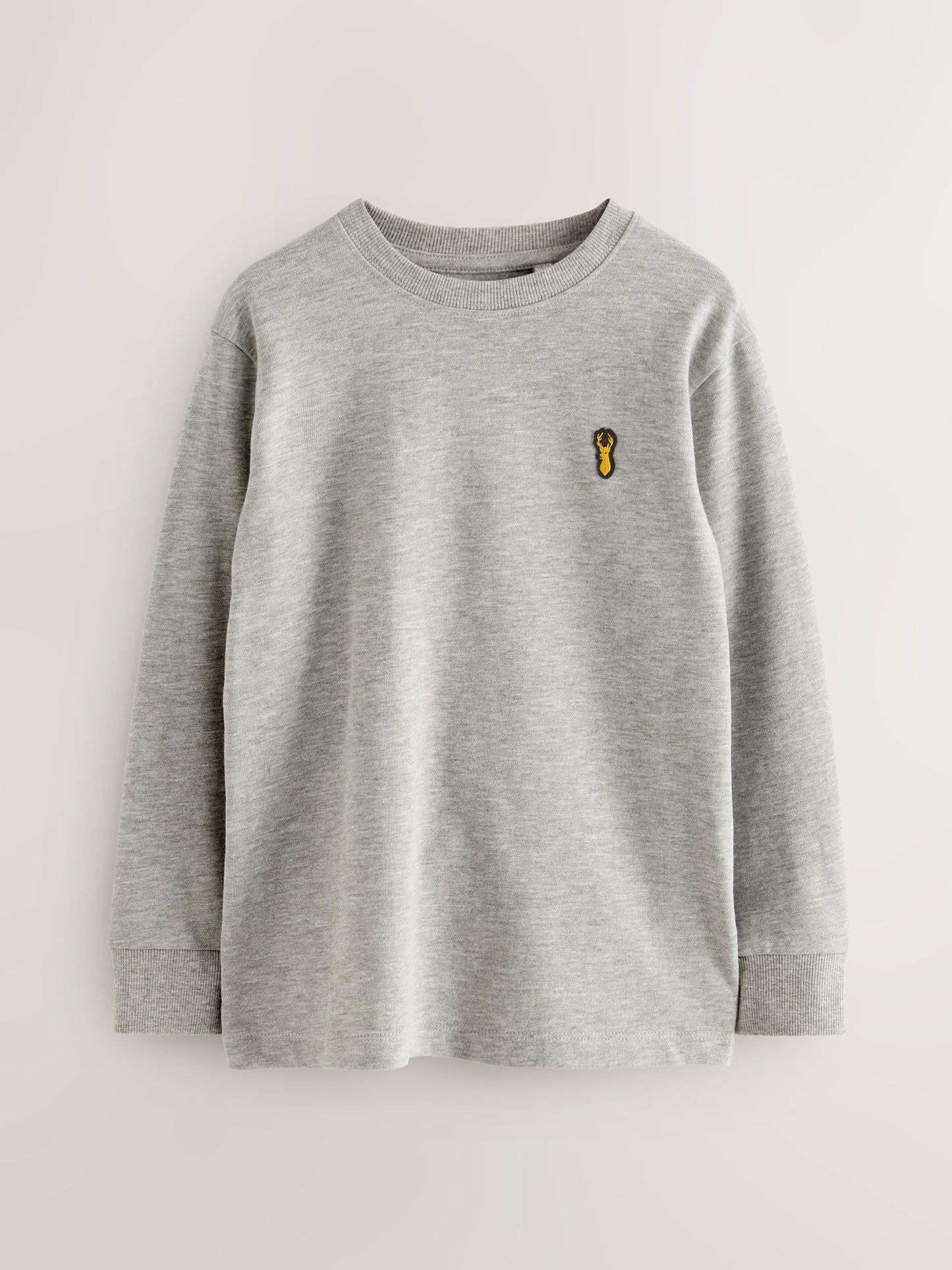 Dsiney Kidz - Black/White/Grey Stag Logo Long Sleeve Cosy T-Shirts 4 Pack (3-16yrs) image 6
