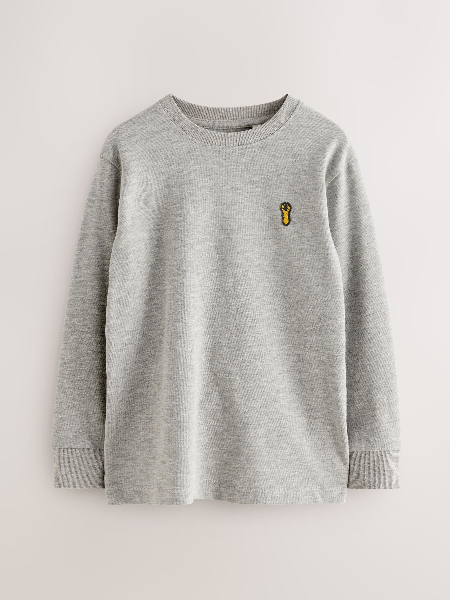 Dsiney Kidz - Black/White/Grey Stag Logo Long Sleeve Cosy T-Shirts 4 Pack (3-16yrs) image 6