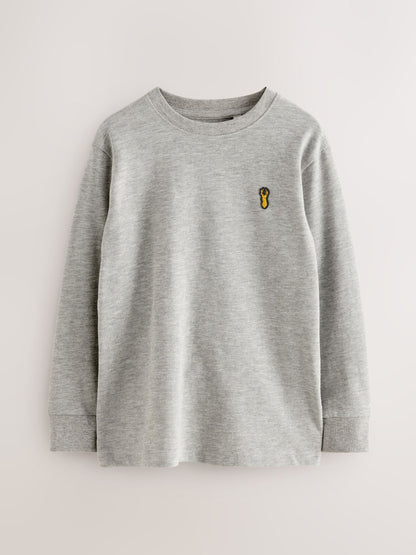 Dsiney Kidz - Black/White/Grey Stag Logo Long Sleeve Cosy T-Shirts 4 Pack (3-16yrs) image 6