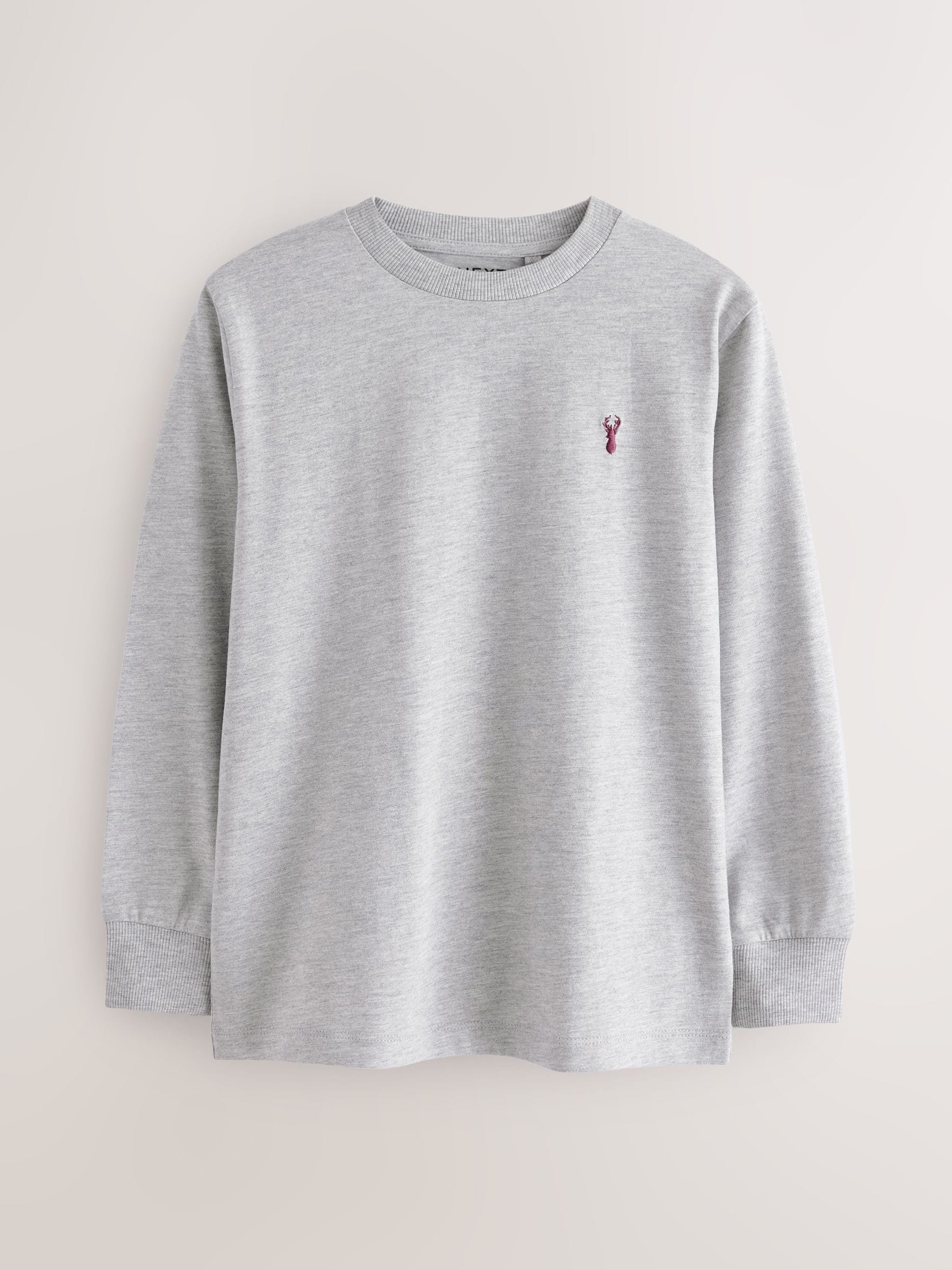 Dsiney Kidz - Berry Red/Grey/White/Blue Stag Logo Long Sleeve Cosy T-Shirts 4 Pack (3-16yrs) image 4