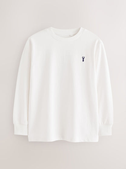 Dsiney Kidz - Berry Red/Grey/White/Blue Stag Logo Long Sleeve Cosy T-Shirts 4 Pack (3-16yrs) image 5