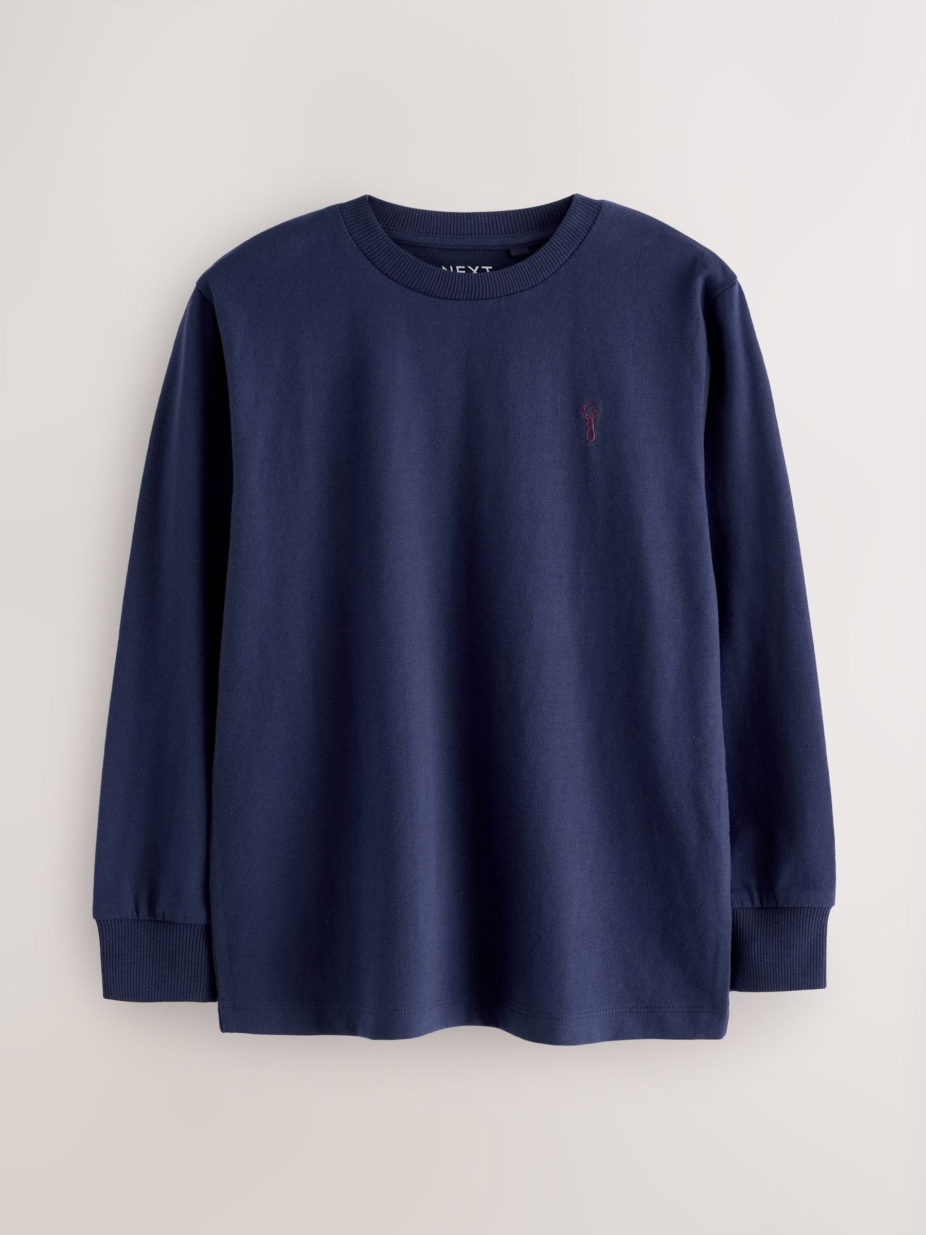 Dsiney Kidz - Berry Red/Grey/White/Blue Stag Logo Long Sleeve Cosy T-Shirts 4 Pack (3-16yrs) image 6