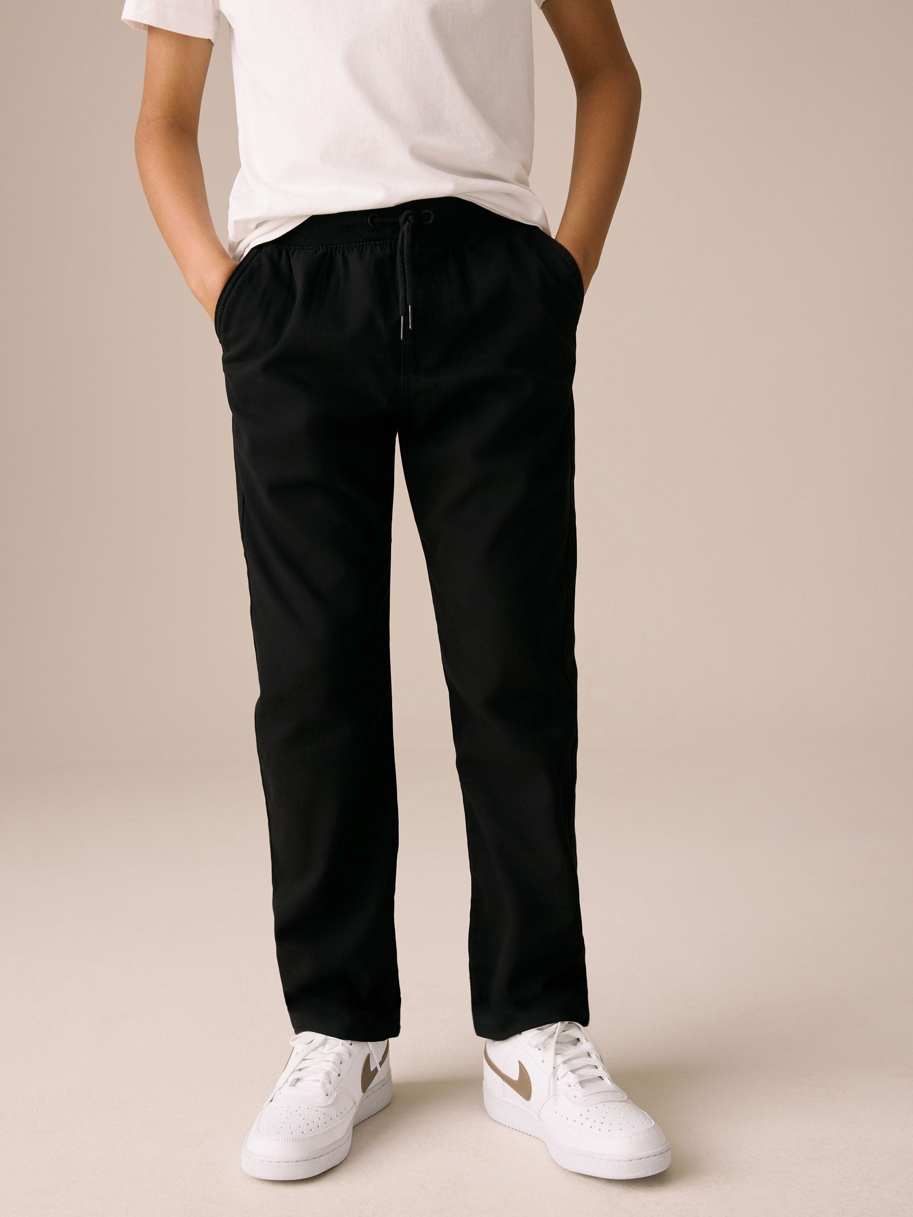Dsiney Kidz - Black Regular Fit Rib Waist Pull-On Trousers (3-16yrs) image 1