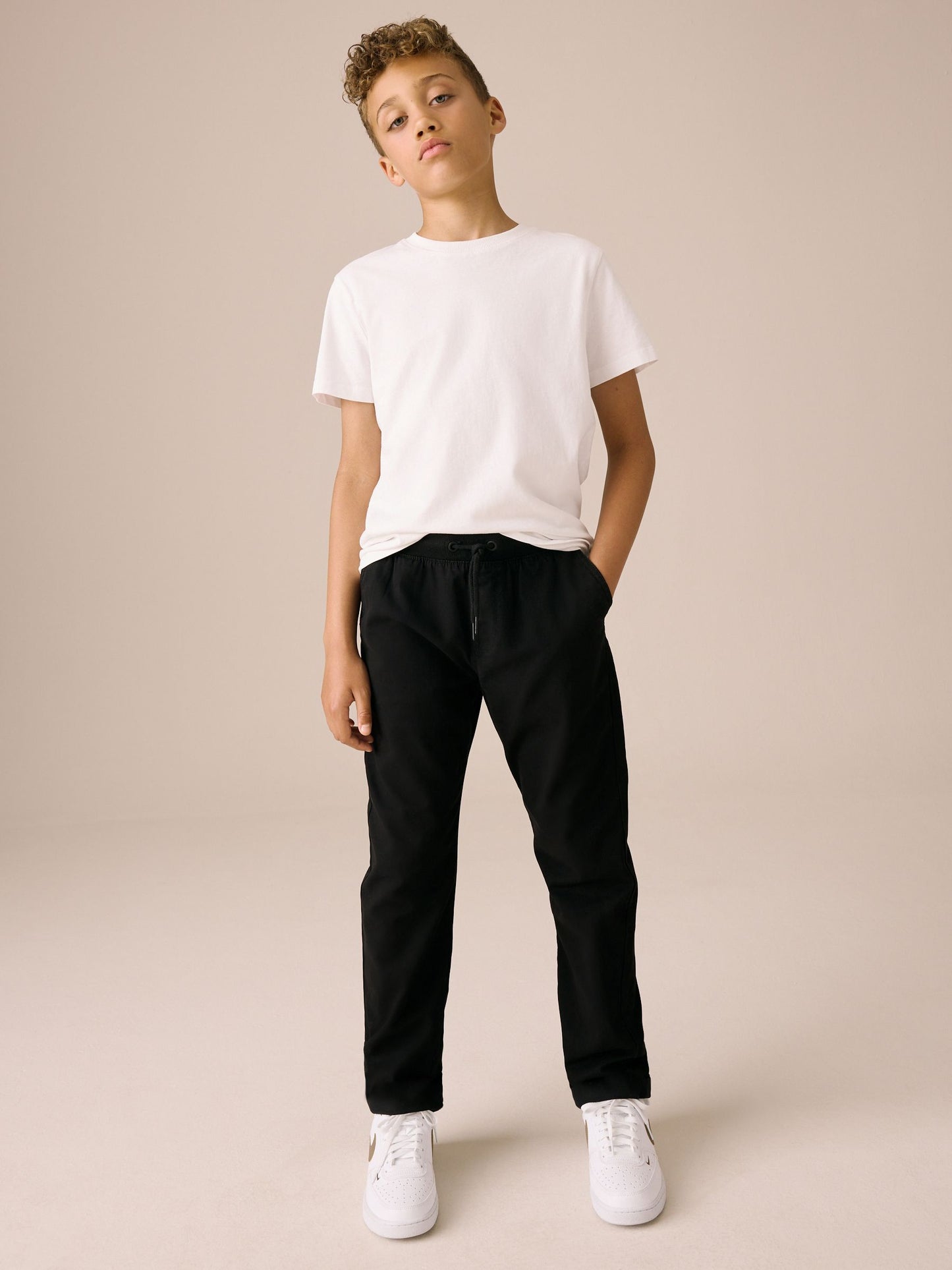 Dsiney Kidz - Black Regular Fit Rib Waist Pull-On Trousers (3-16yrs) image 2