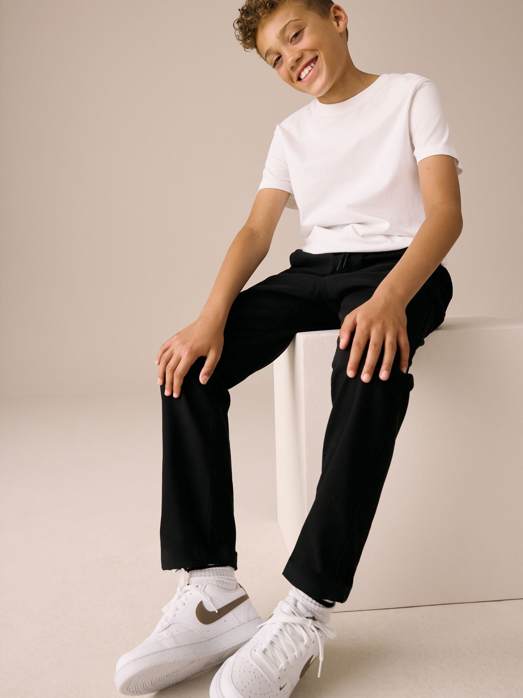 Dsiney Kidz - Black Regular Fit Rib Waist Pull-On Trousers (3-16yrs) image 3