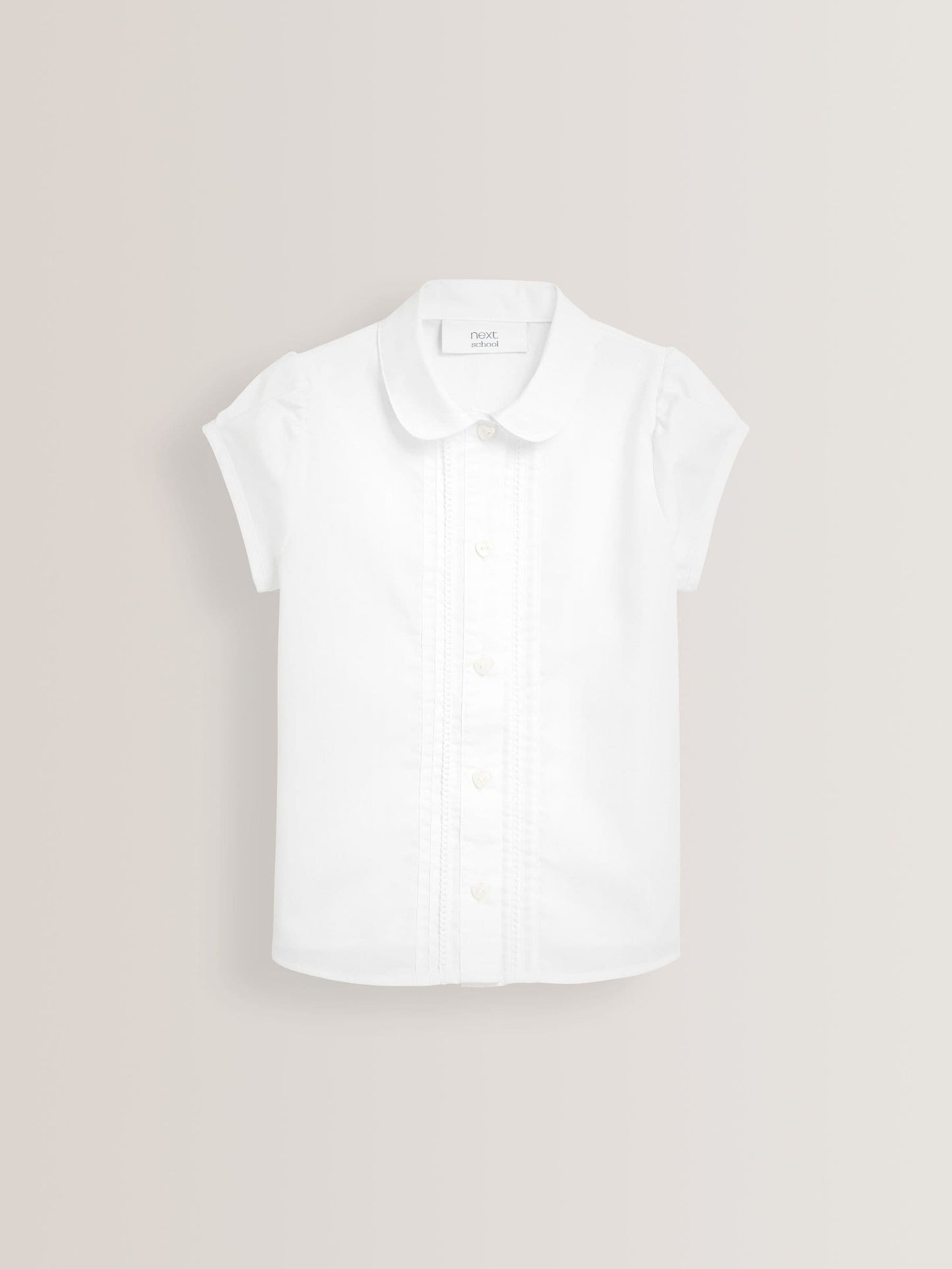 Dsiney Kidz - White Regular Fit Girls Puff Sleeve Lace Trim School Blouse (3-14yrs) image 7
