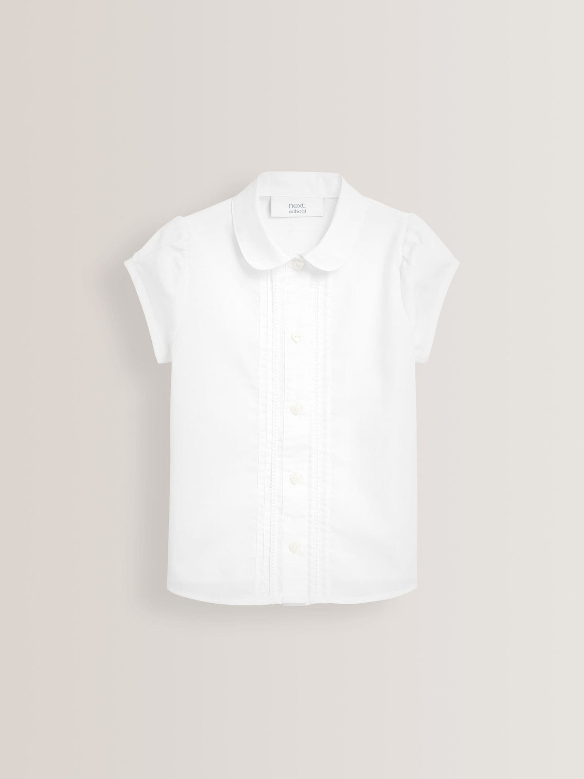 Dsiney Kidz - White Regular Fit Girls Puff Sleeve Lace Trim School Blouse (3-14yrs) image 7