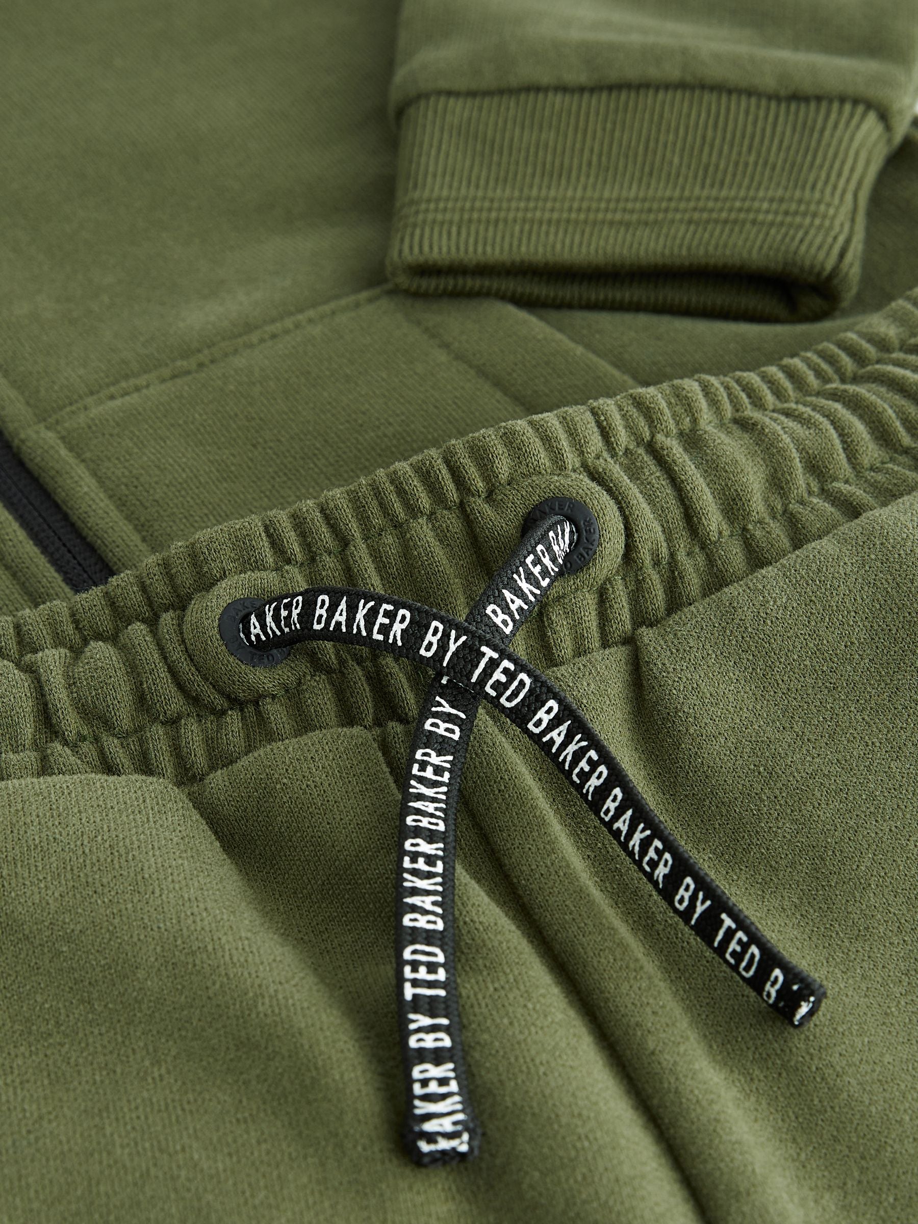 Dsiney Kidz - Baker by Ted Baker Khaki Green Baker by Ted Baker Zip Through Hoodie and Jogger Set image 10