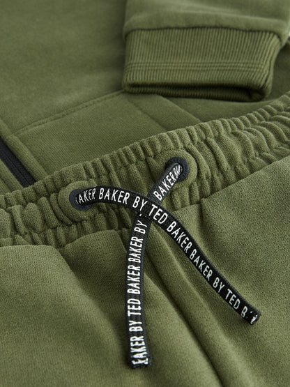 Dsiney Kidz - Baker by Ted Baker Khaki Green Baker by Ted Baker Zip Through Hoodie and Jogger Set image 10
