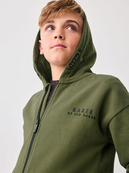 Dsiney Kidz - Baker by Ted Baker Khaki Green Baker by Ted Baker Zip Through Hoodie and Jogger Set image 5
