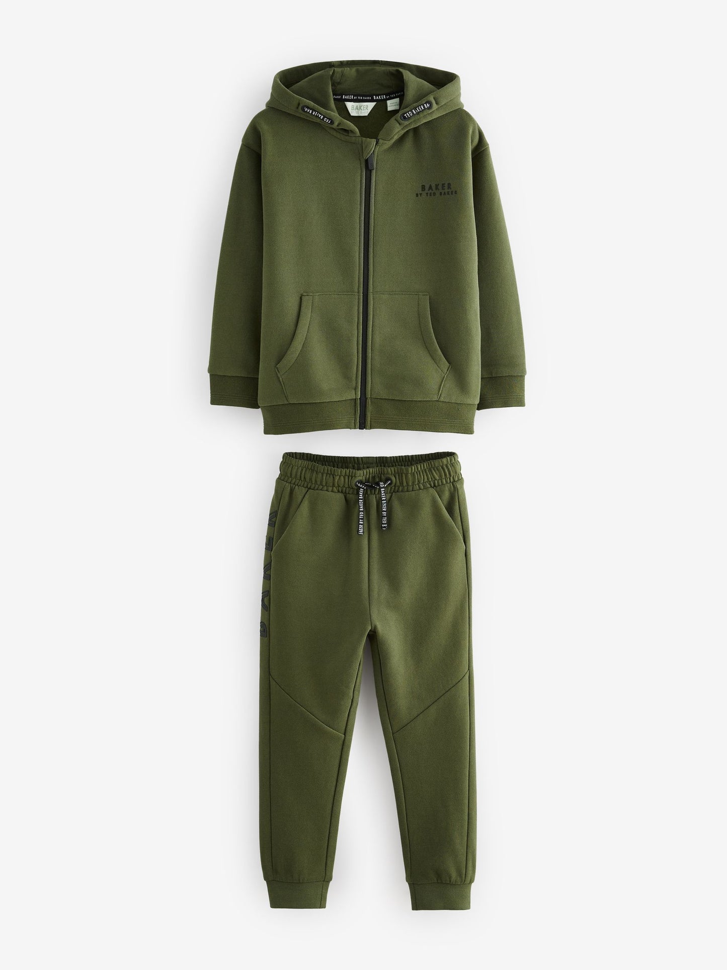 Dsiney Kidz - Baker by Ted Baker Khaki Green Baker by Ted Baker Zip Through Hoodie and Jogger Set image 7