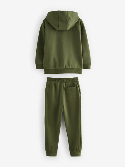 Dsiney Kidz - Baker by Ted Baker Khaki Green Baker by Ted Baker Zip Through Hoodie and Jogger Set image 8