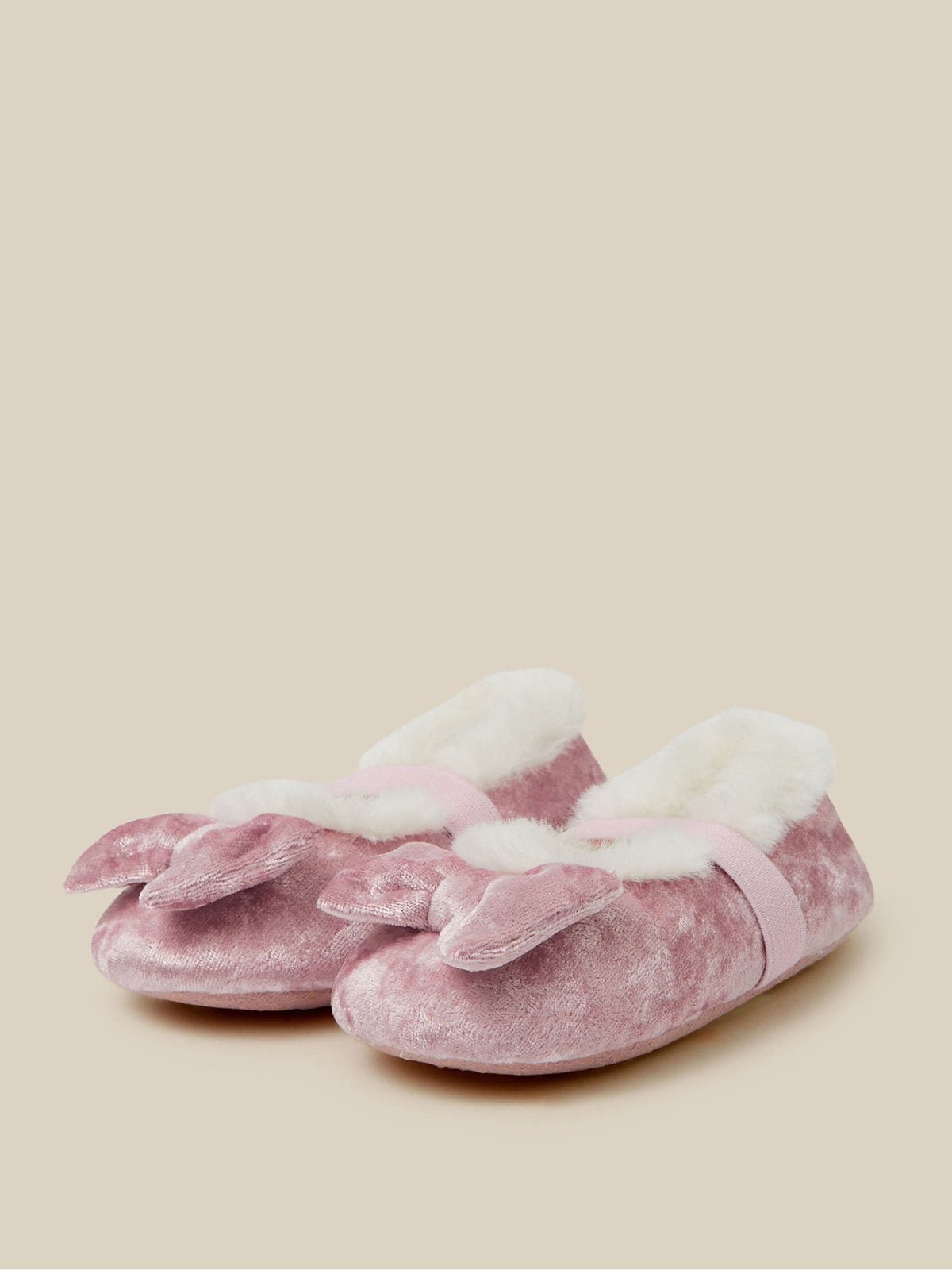 Monsoon Pink Faux Fur Lined Ballet Slippers - image 1