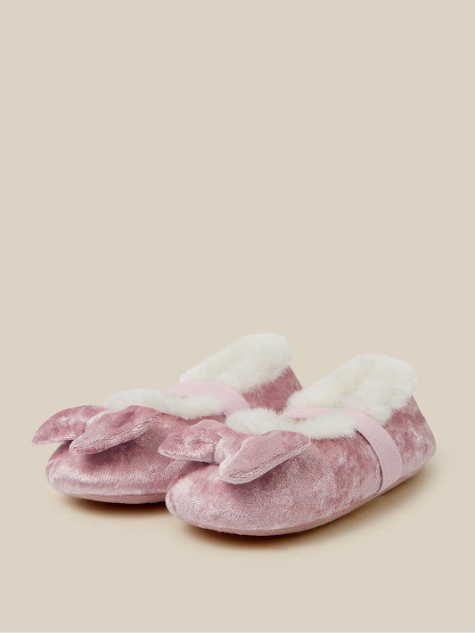 Monsoon Pink Faux Fur Lined Ballet Slippers - image 1