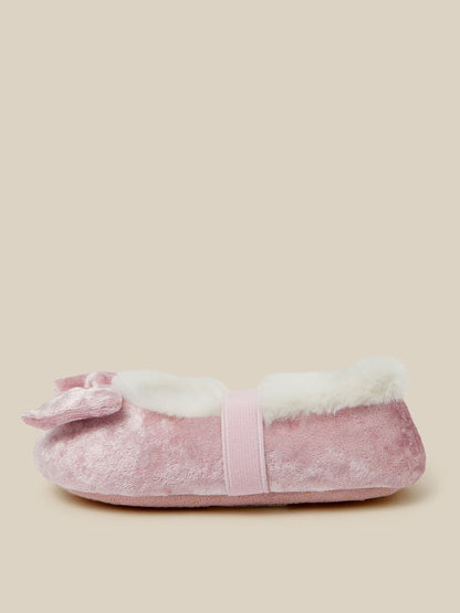 Monsoon Pink Faux Fur Lined Ballet Slippers - image 2