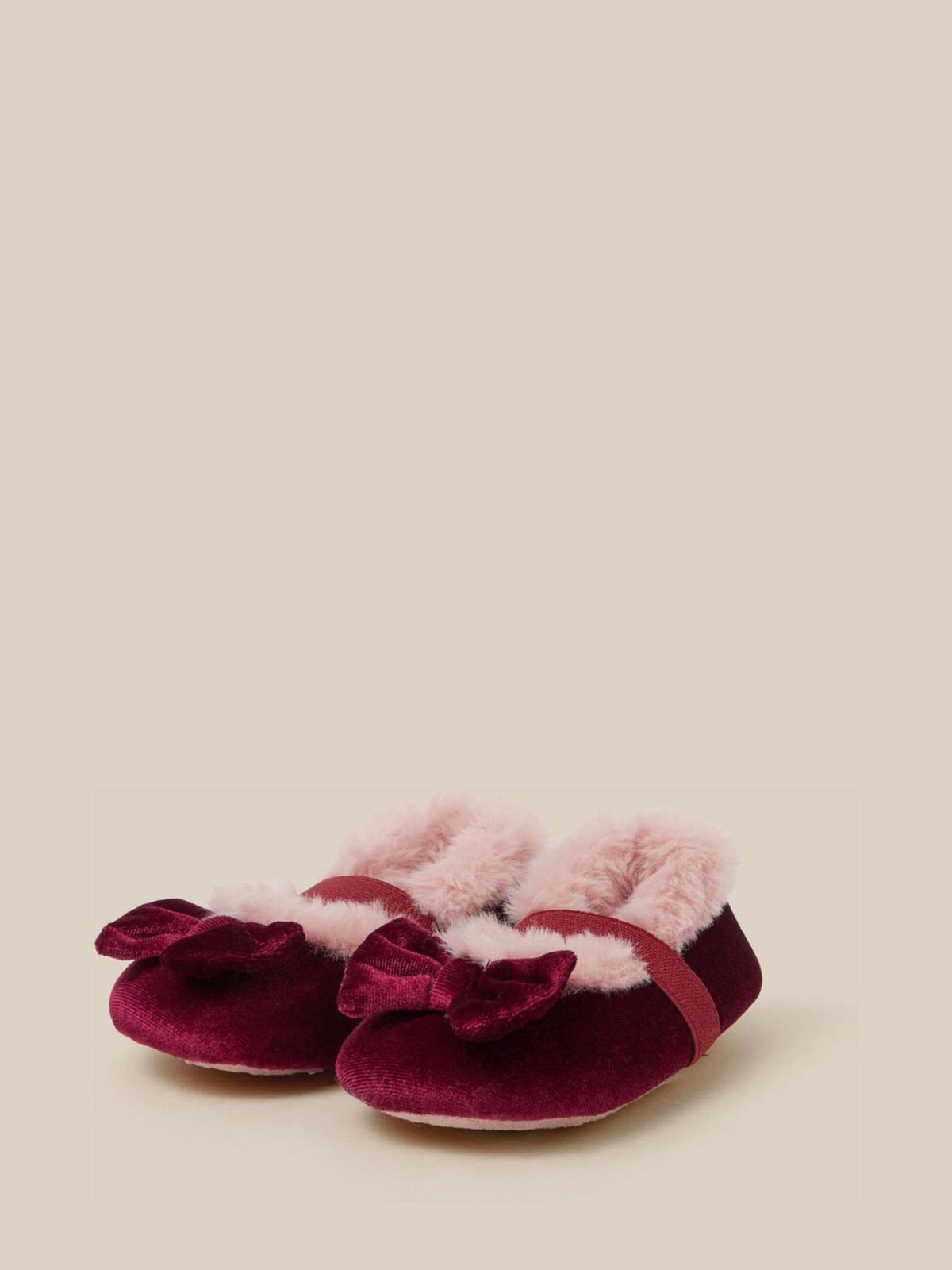 Monsoon Red Faux Fur Lined Ballet Slippers - image 1