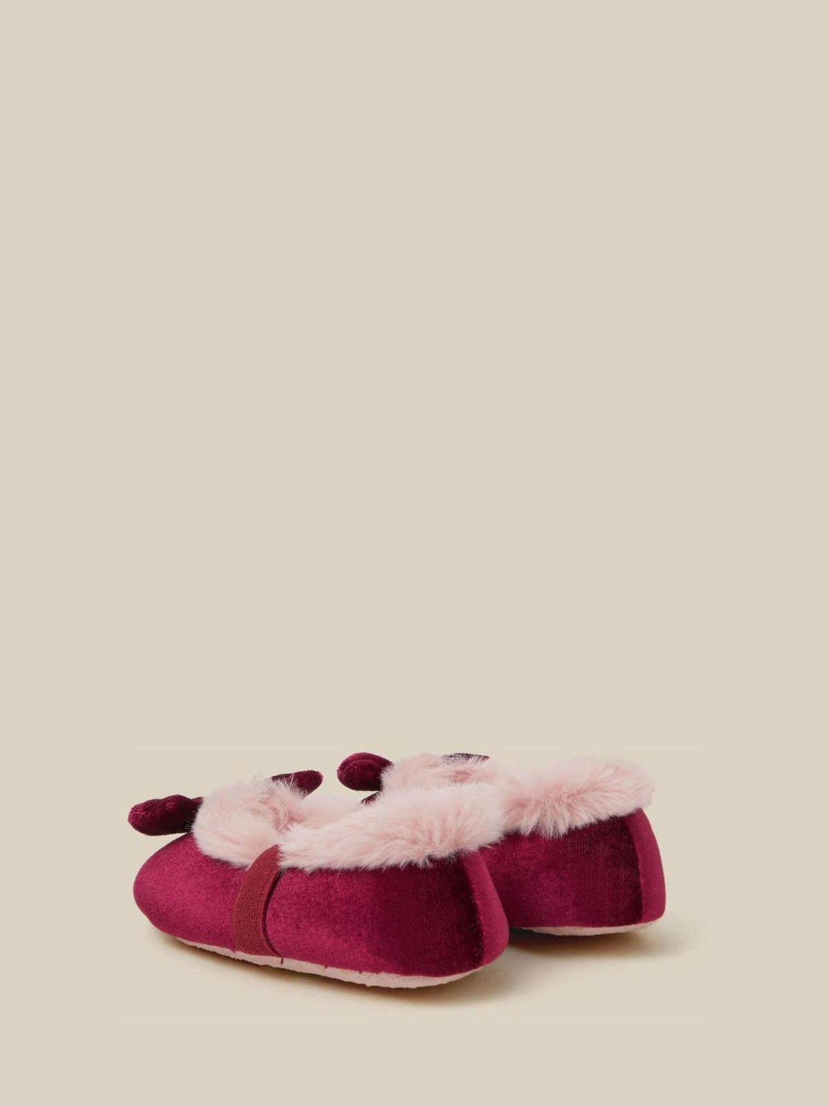 Monsoon Red Faux Fur Lined Ballet Slippers - image 3