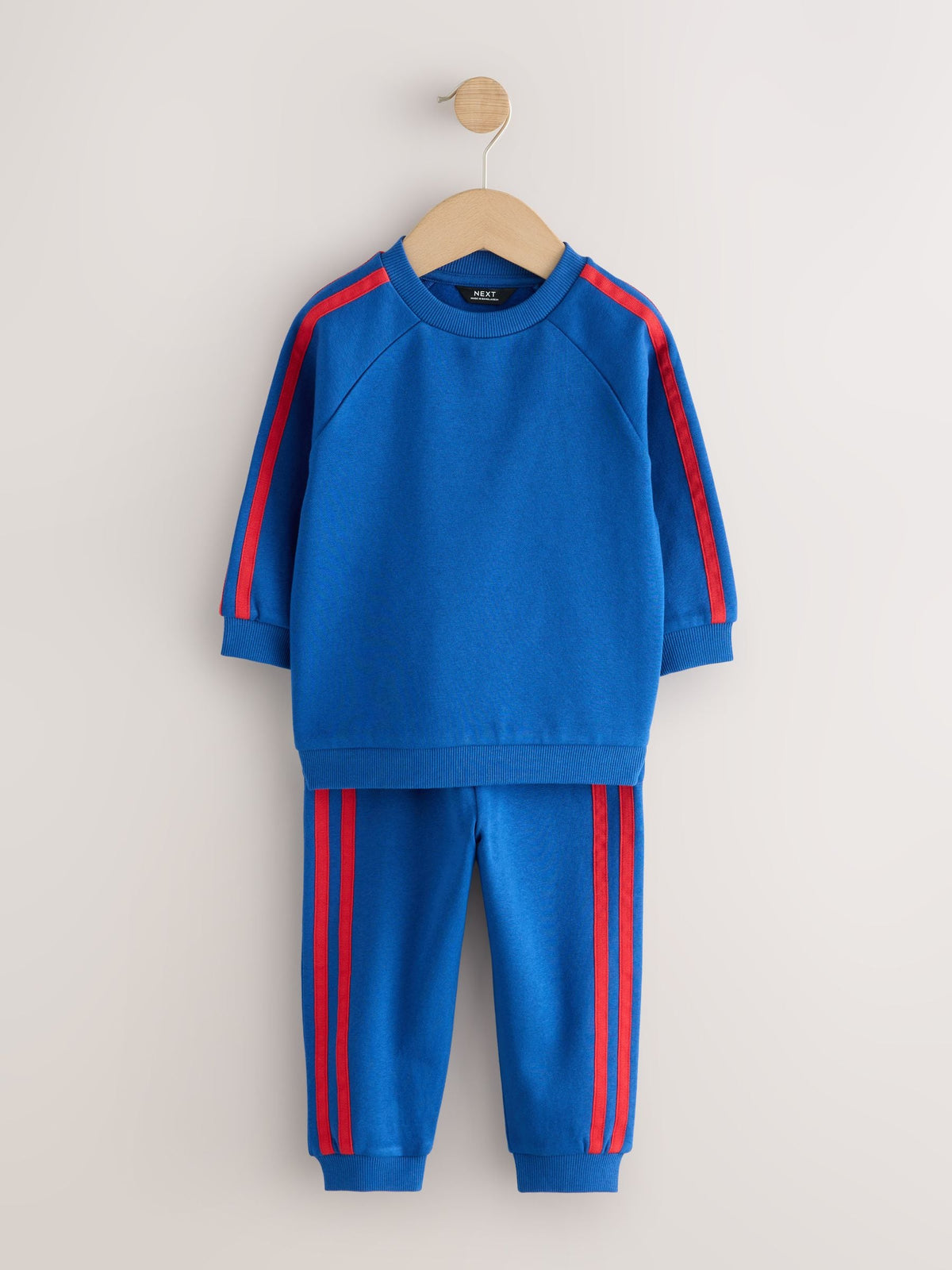 Cobalt Blue Side Stripe Crew Neck Joggers Set (3mths-7yrs) - image 1