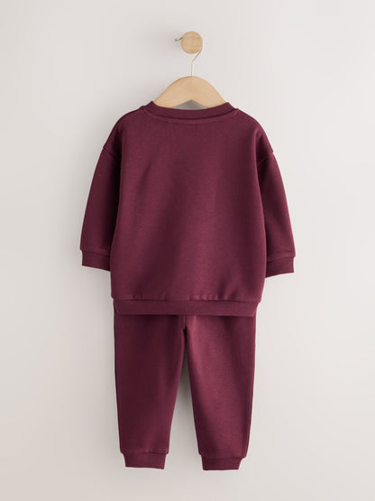 Burgundy Red Logo Sweatshirt And Joggers Set (3mths-7yrs) - image 2