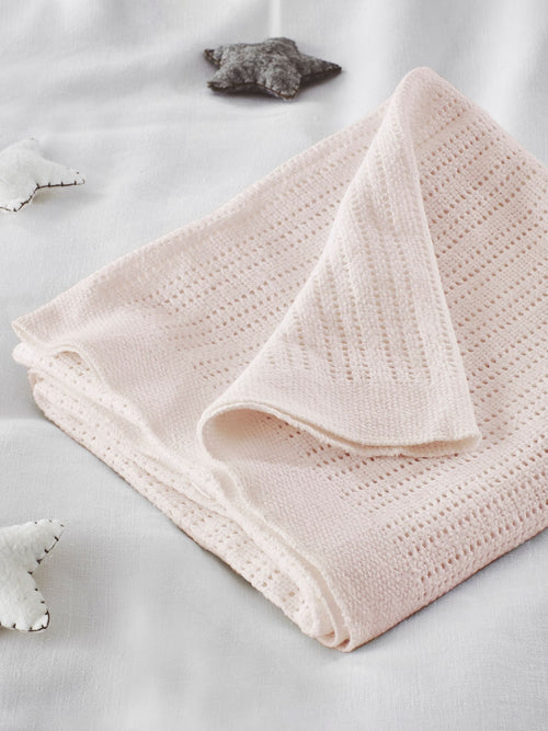 The White Company Pink The White Company Pink Cellular Satin Blanket image 1