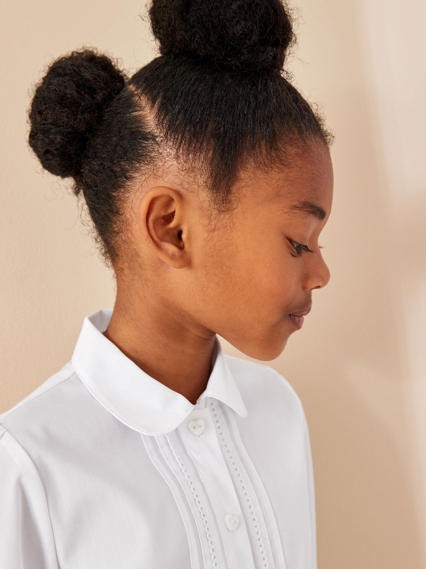 Dsiney Kidz - White Girls Long Sleeve Lace Trim School Blouse (3-14yrs) image 3