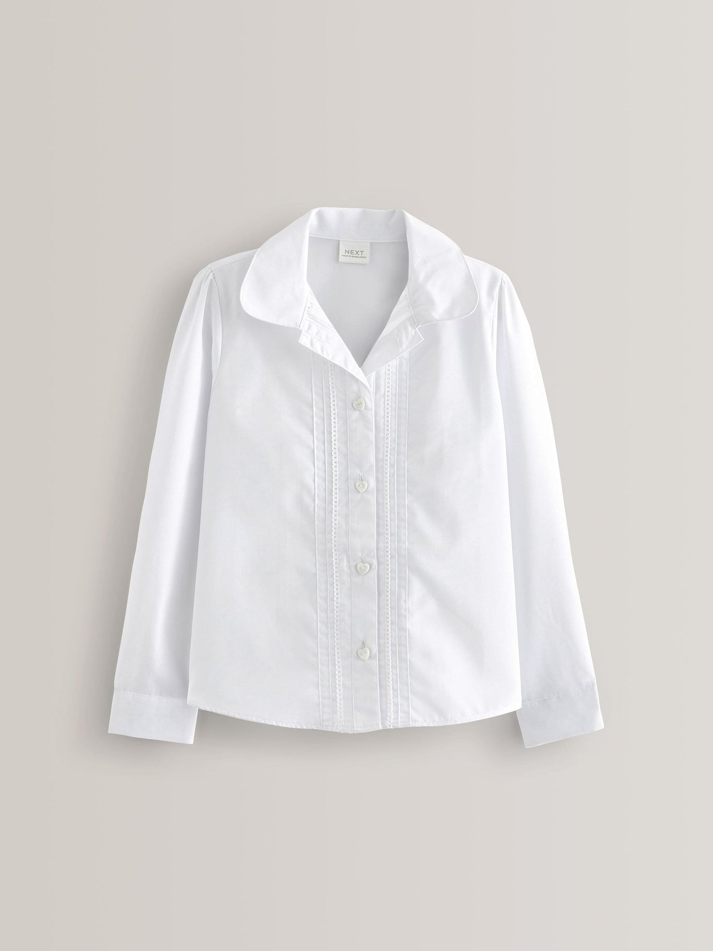 Dsiney Kidz - White Girls Long Sleeve Lace Trim School Blouse (3-14yrs) image 7