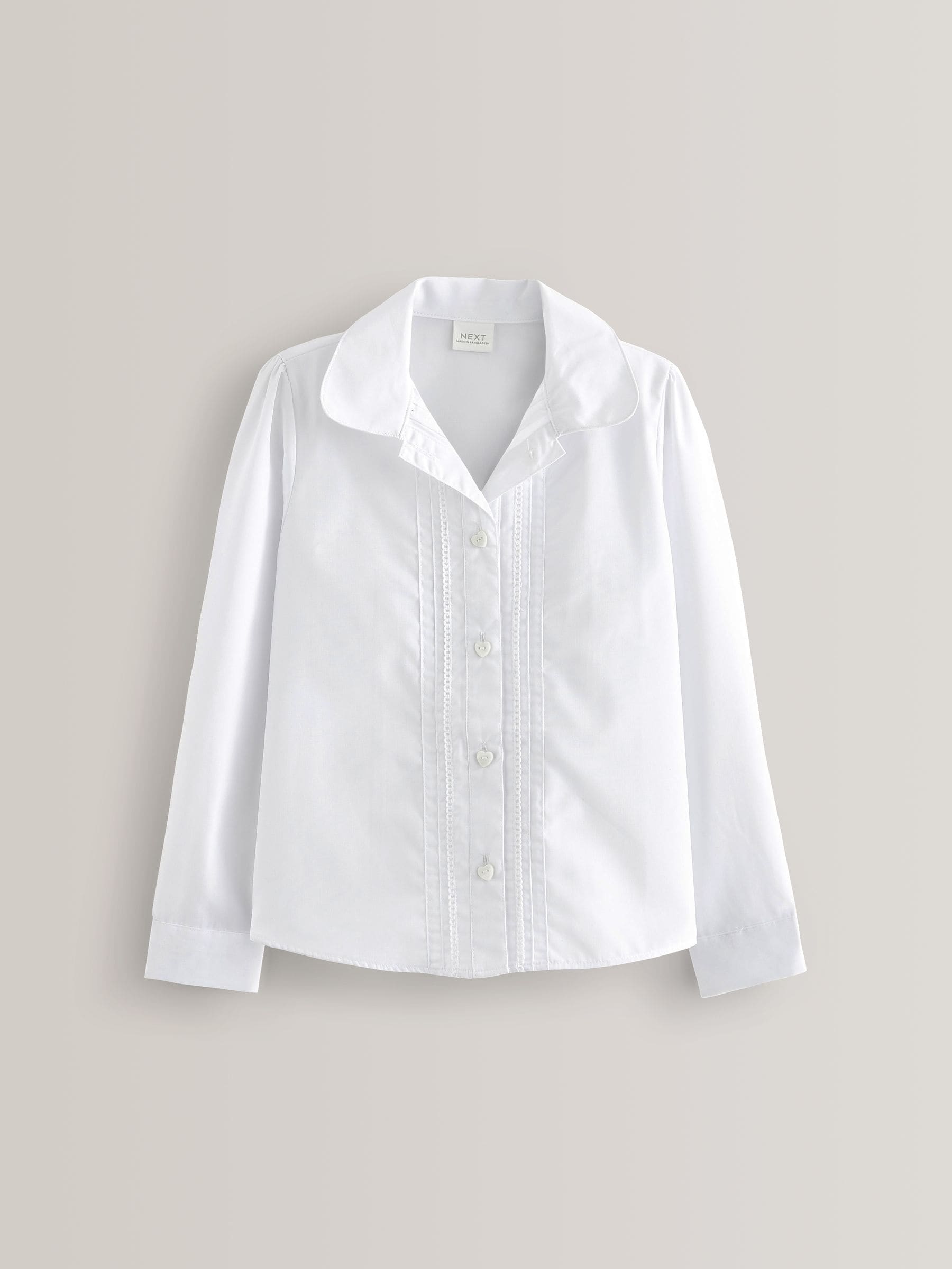 Dsiney Kidz - White Girls Long Sleeve Lace Trim School Blouse (3-14yrs) image 7