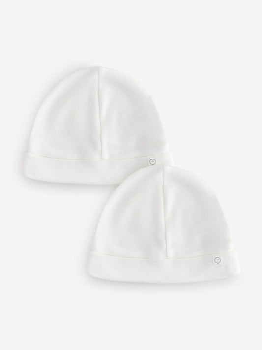 Dsiney Kidz - MORI White Supersoft Baby Hats 2 Pack image 1