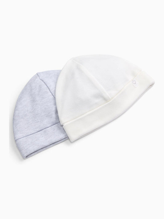 Dsiney Kidz - MORI Grey Supersoft Baby Hats 2 Pack image 1