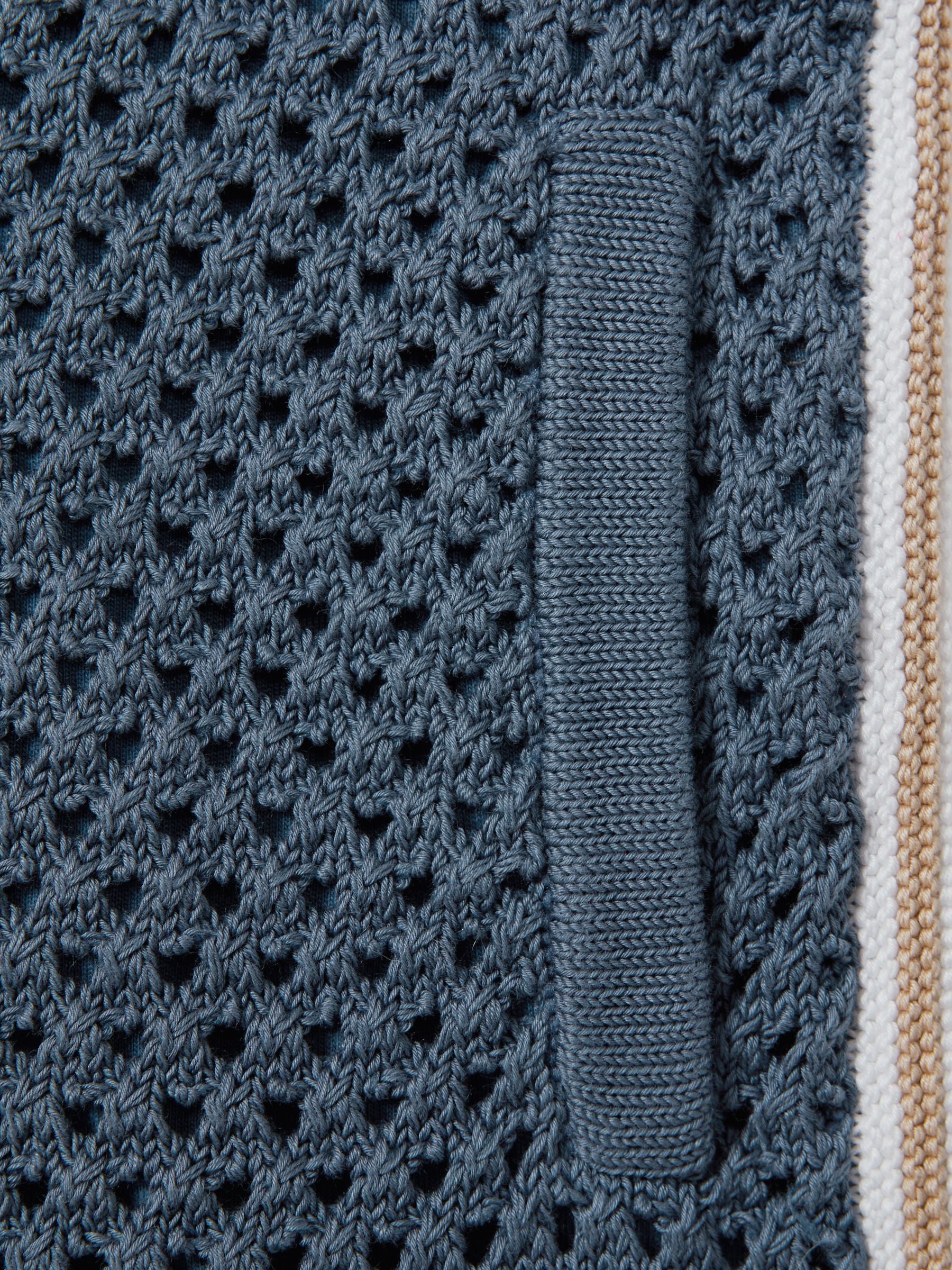 Dsiney Kidz - Reiss Airforce Blue Creek 3-9 yrs Crochet Contrast Trim Elasticated Shorts image 5