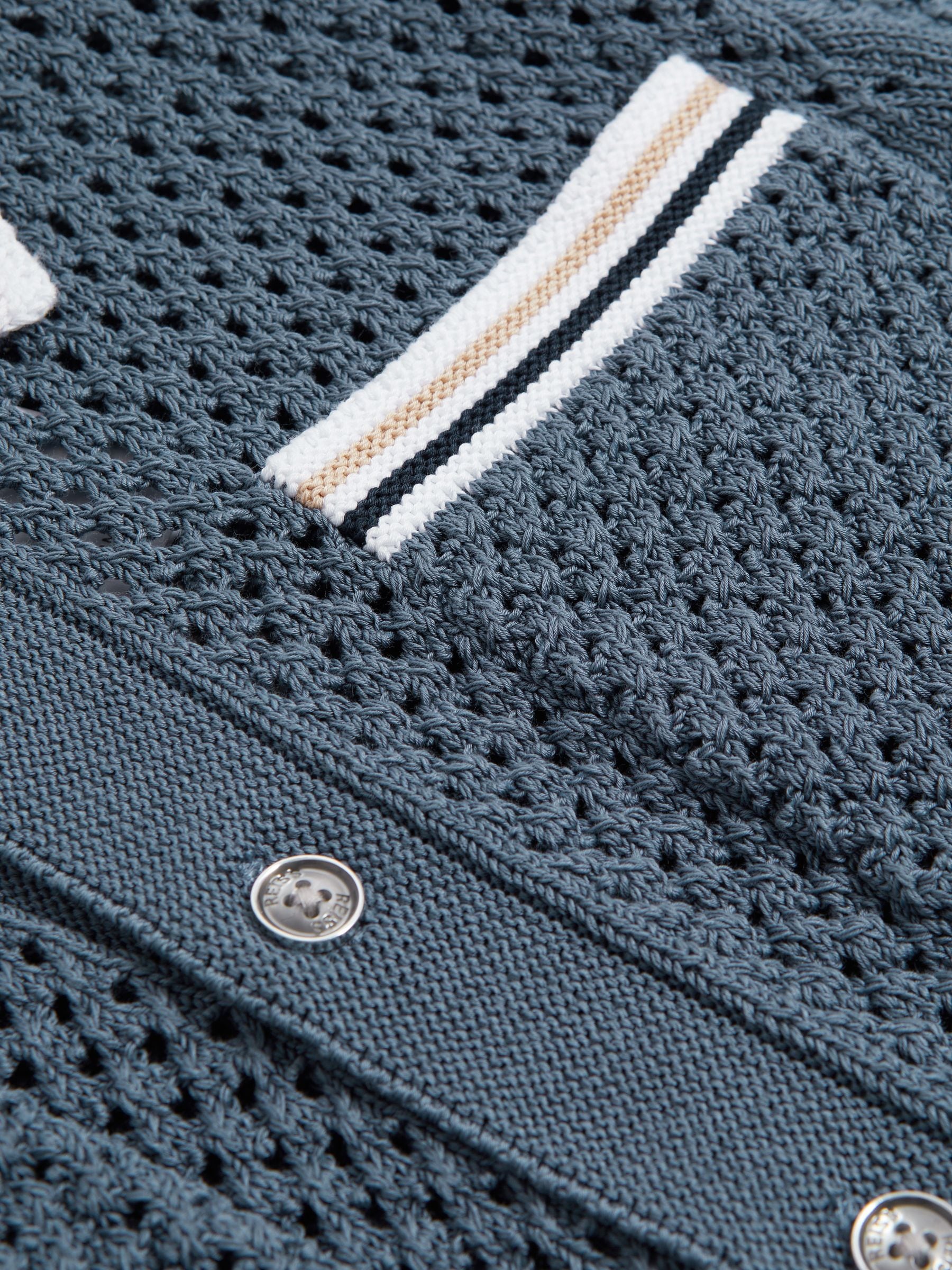 Dsiney Kidz - Reiss Airforce Blue Coulson 3-9 yrs Crochet Contrast Trim Shirt image 5