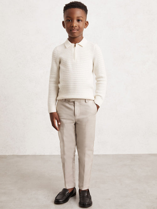 Reiss Stone Eastbury 9-13 yrs Slim-Fit Cotton-Blend Chinos image 1