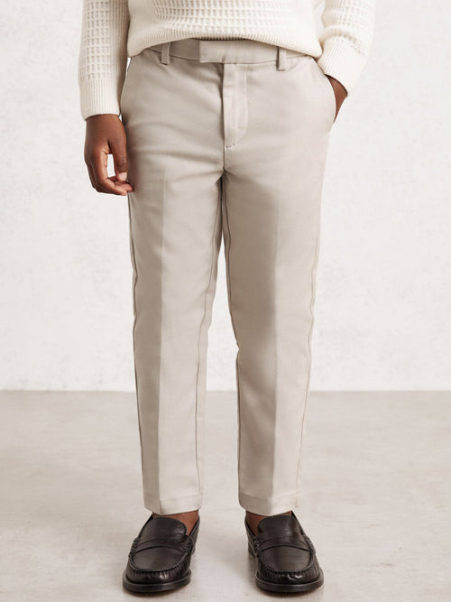 Reiss Stone Eastbury 3-9 yrs Slim-Fit Cotton-Blend Chinos image 1