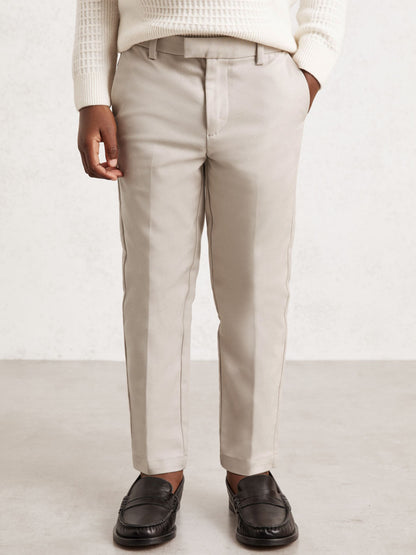 Reiss Stone Eastbury 3-9 yrs Slim-Fit Cotton-Blend Chinos image 1