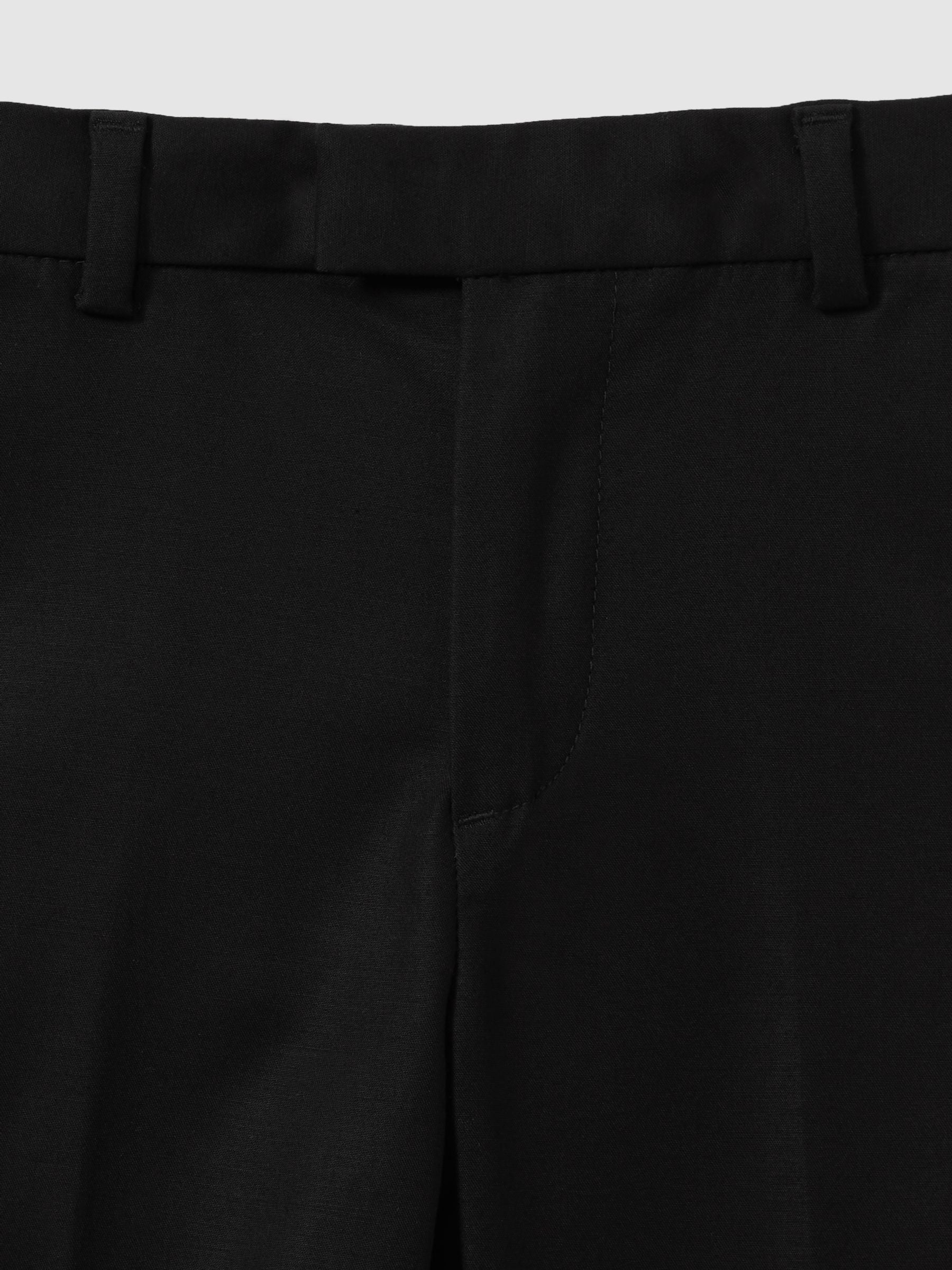Reiss Black Eastbury 3-9 yrs Slim-Fit Cotton-Blend Chinos image 4