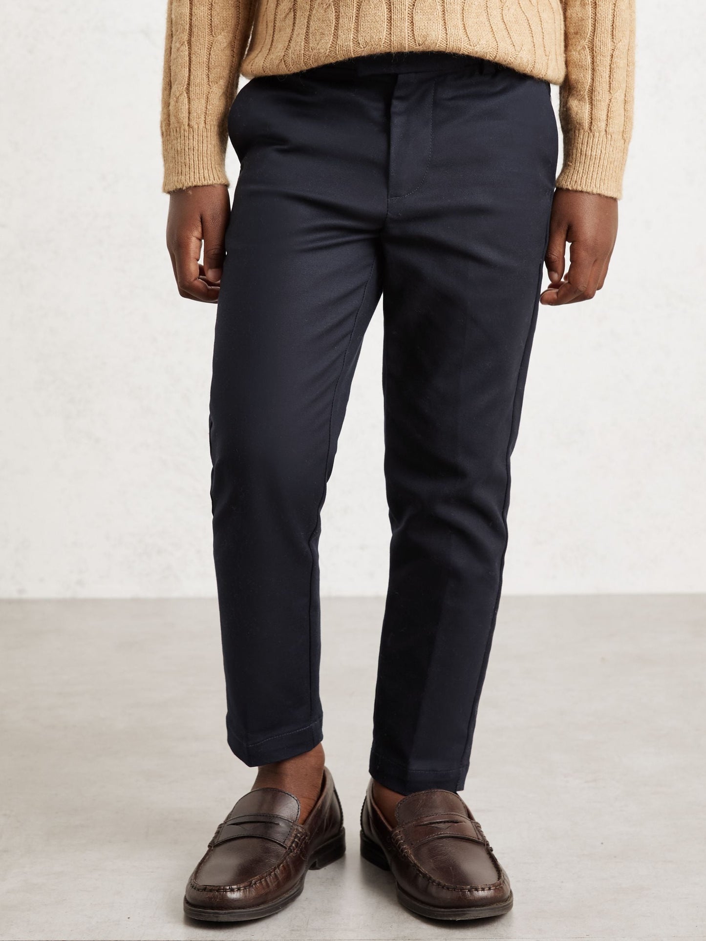 Reiss Navy Eastbury 3-9 yrs Slim-Fit Cotton-Blend Chinos image 1