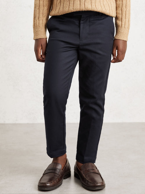 Reiss Navy Eastbury 3-9 yrs Slim-Fit Cotton-Blend Chinos image 1