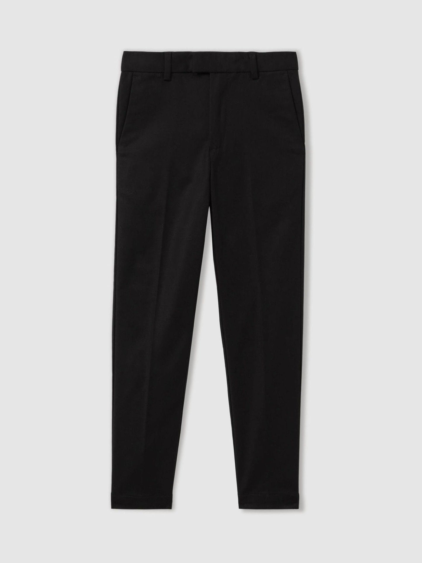 Reiss Black Eastbury 13-14 yrs Slim-Fit Cotton-Blend Chinos image 1