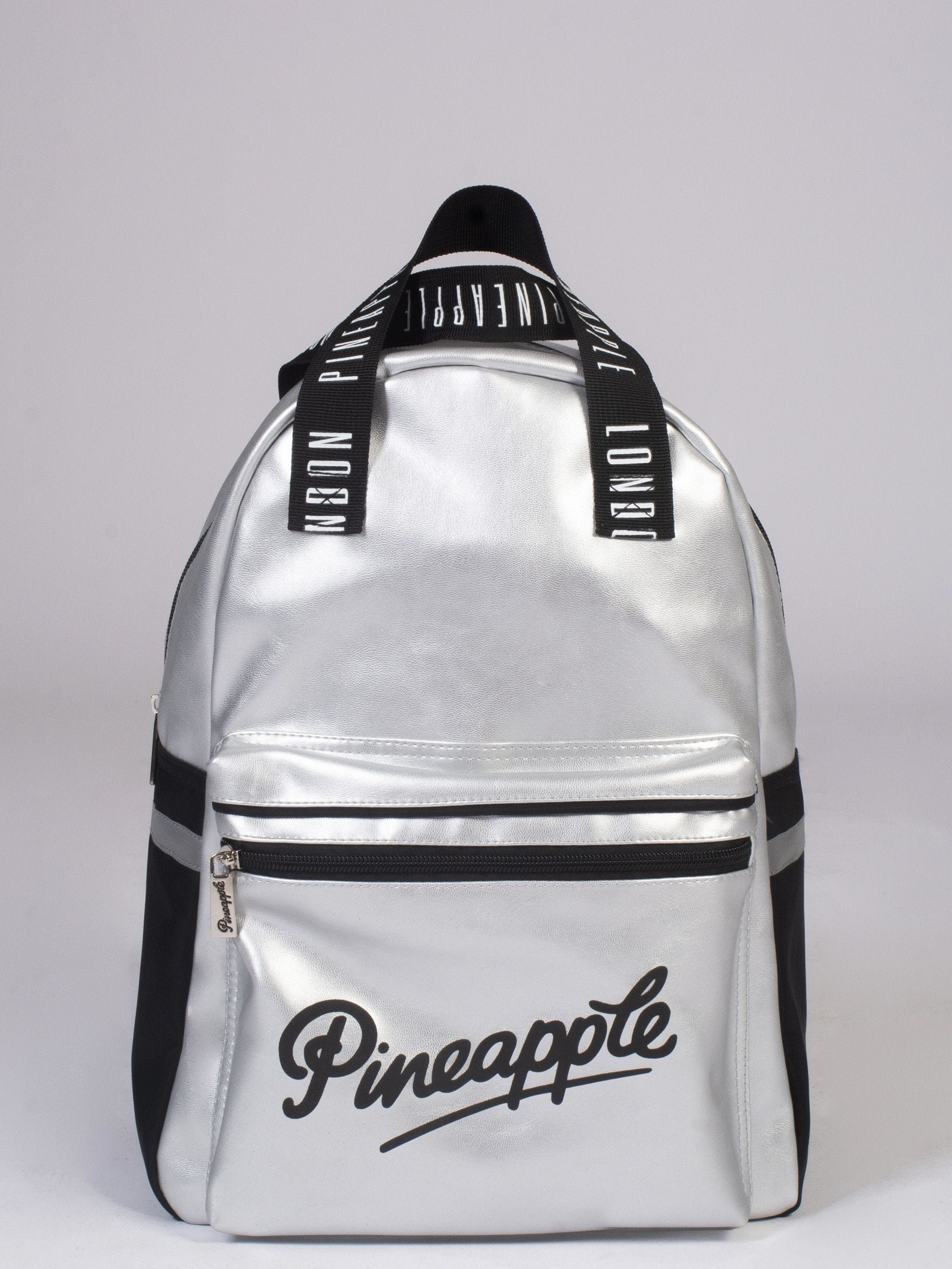 Pineapple Silver Retro Logo Pocket Backpack image 1