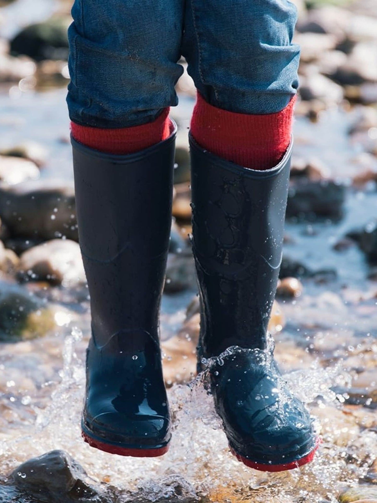 Muddy Puddles Navy Blue Classic Waterproof Wellies image 1