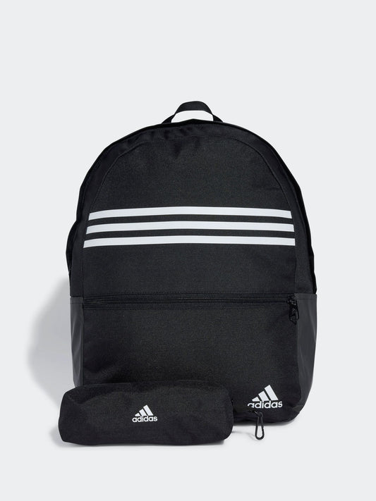 adidas Black/White Classic Horizontal 3 Stripes Backpack image 1