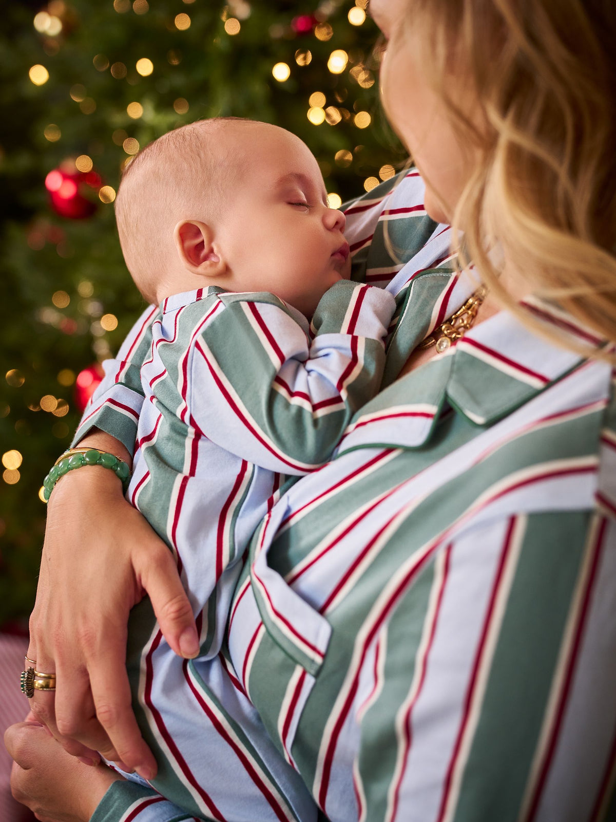 Seraphine Green Stripe Family Matching Christmas Sleepsuit (0-12mths) - image 4