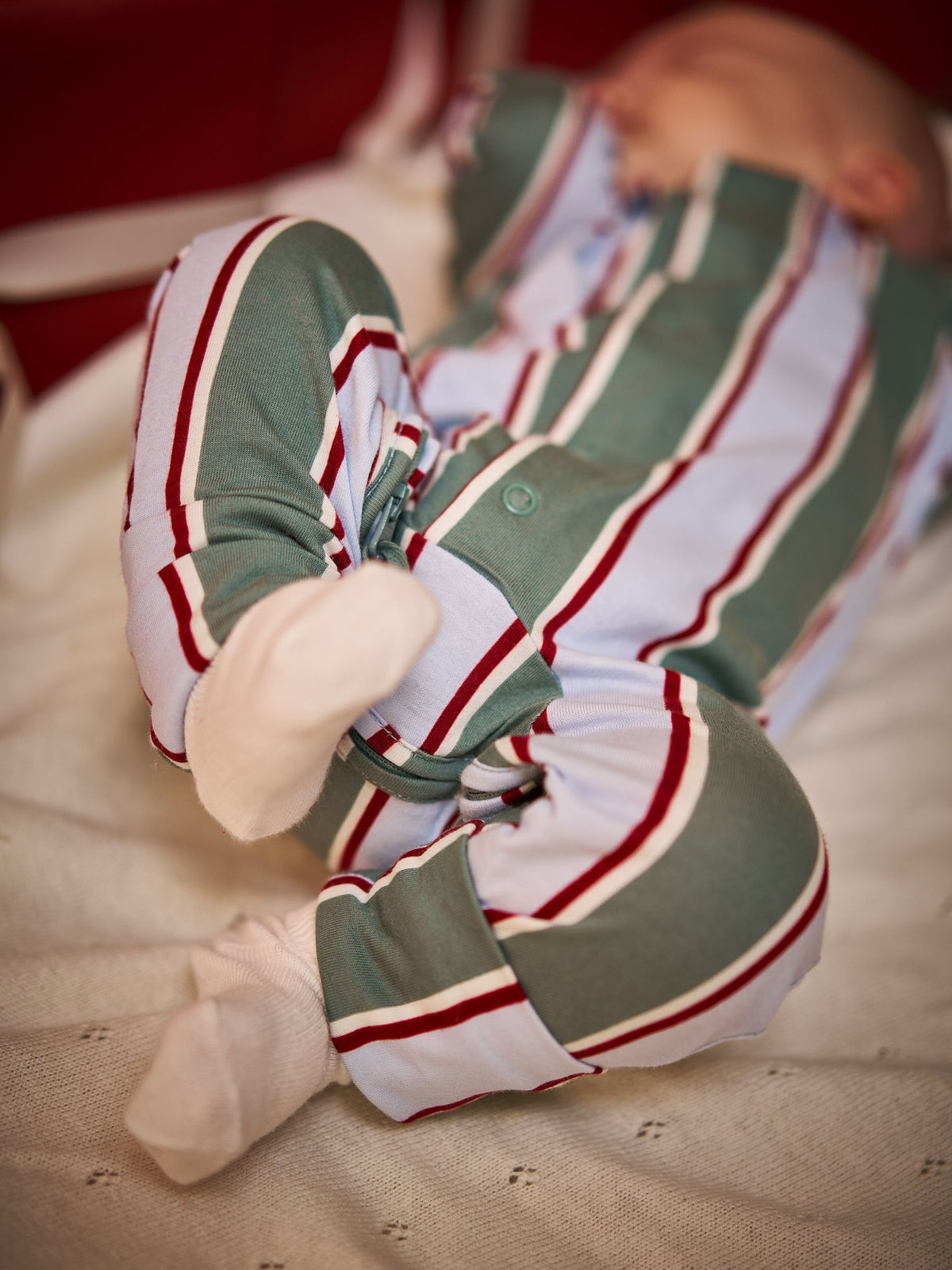 Seraphine Green Stripe Family Matching Christmas Sleepsuit (0-12mths) - image 5