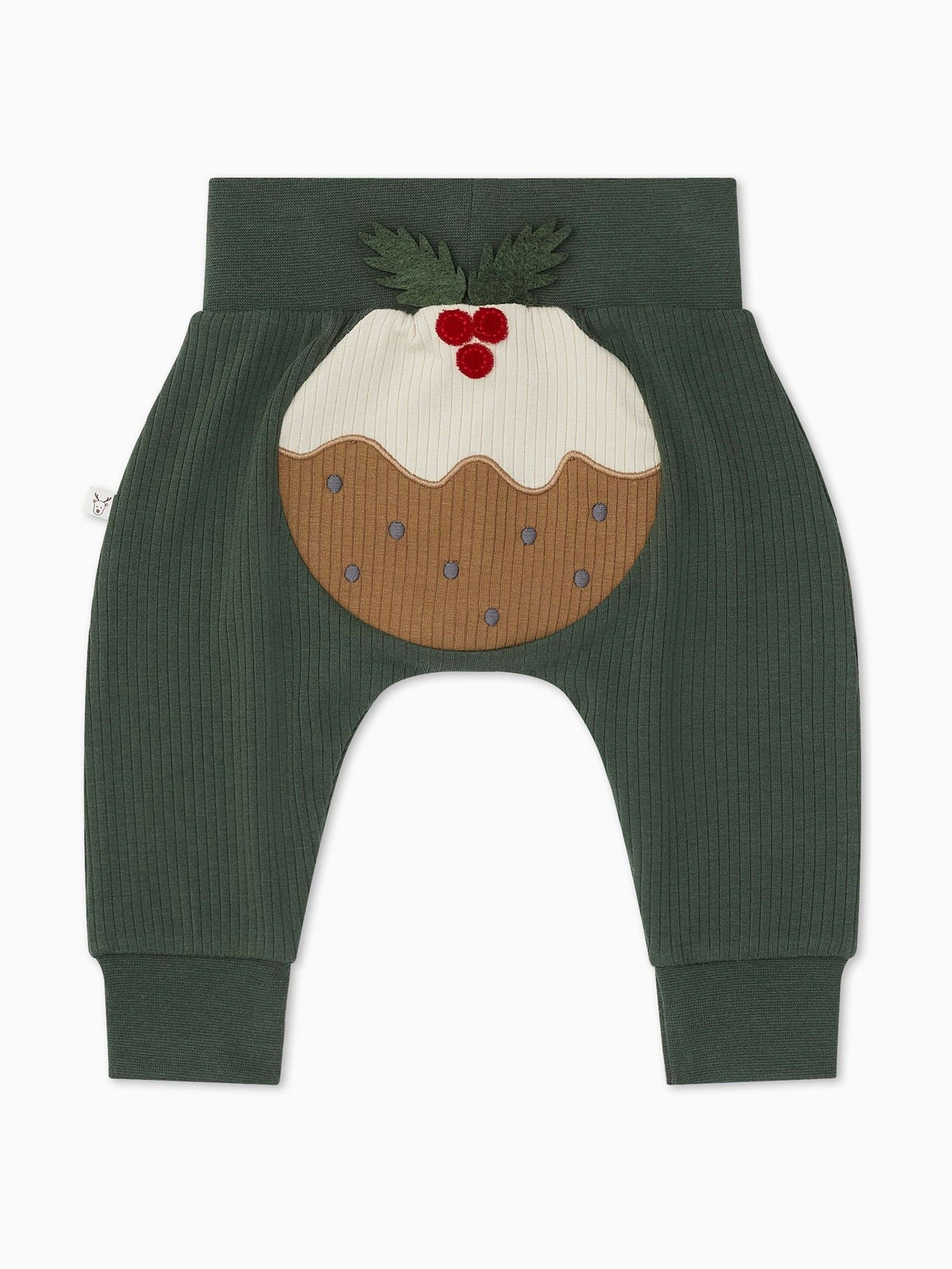 MORI Green Christmas Pudding Applique Joggers - image 3