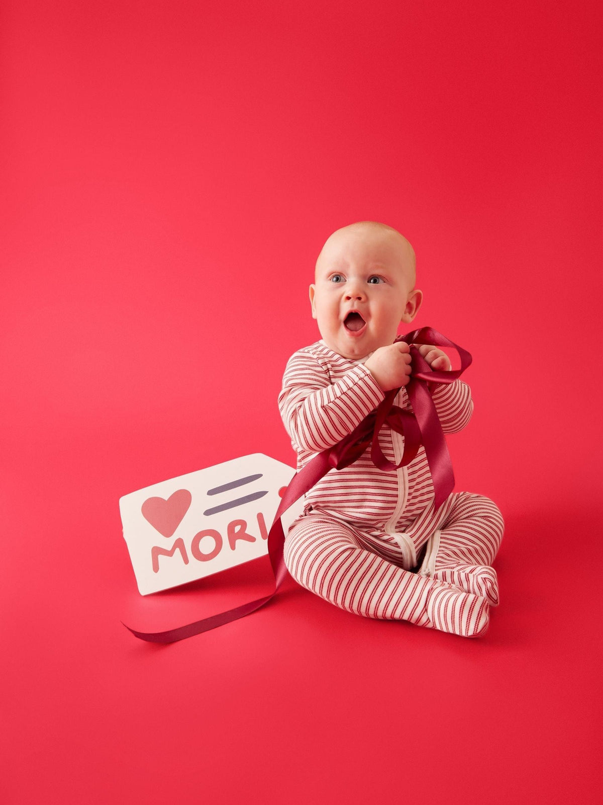 MORI Red Stripe Supersoft Two Way Zip-Up Sleepsuit - image 2