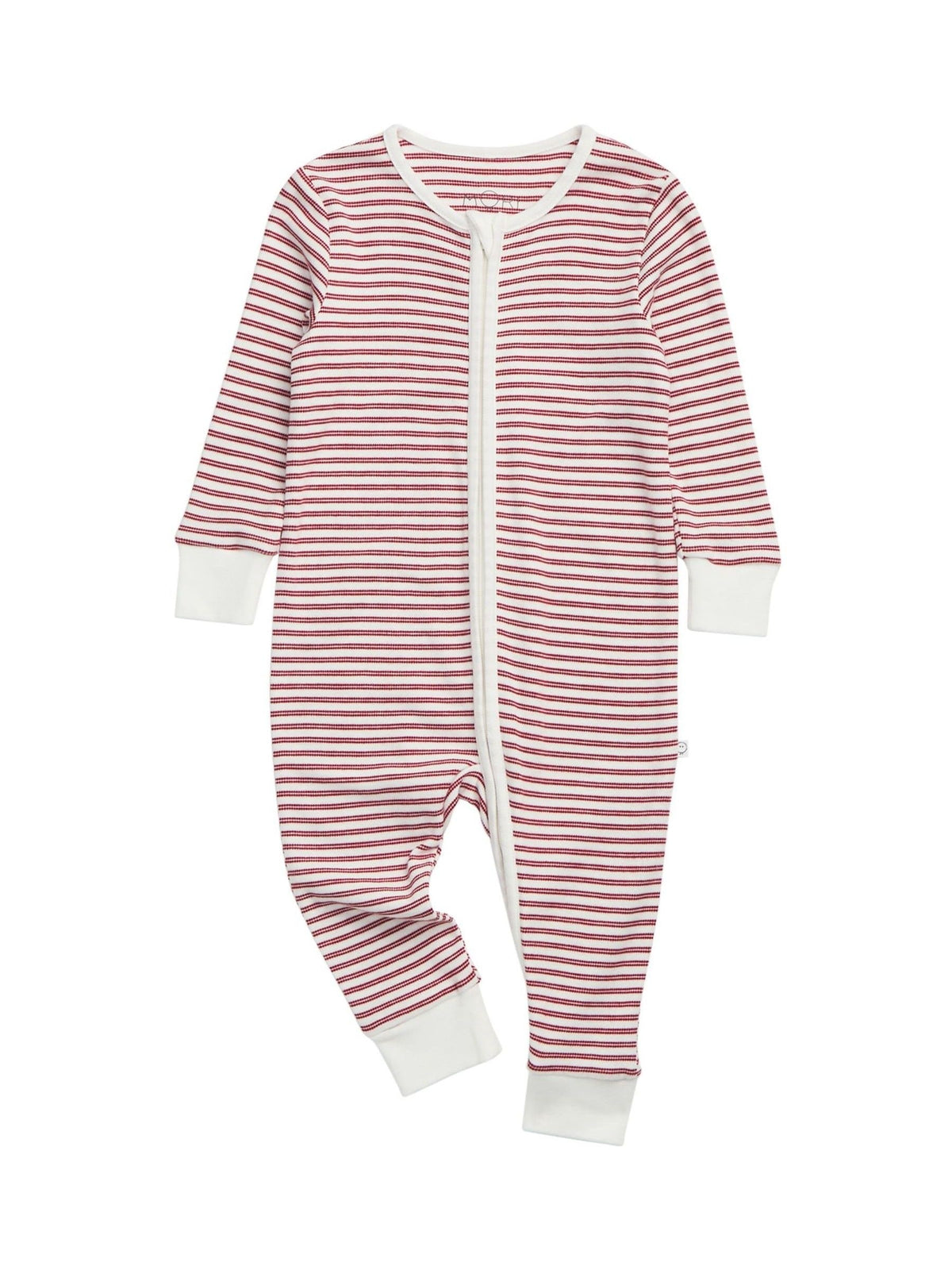MORI Red Stripe Supersoft Two Way Zip-Up Sleepsuit - image 3