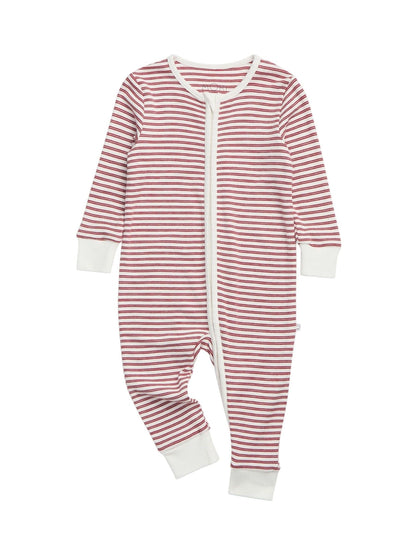 MORI Red Stripe Supersoft Two Way Zip-Up Sleepsuit - image 3