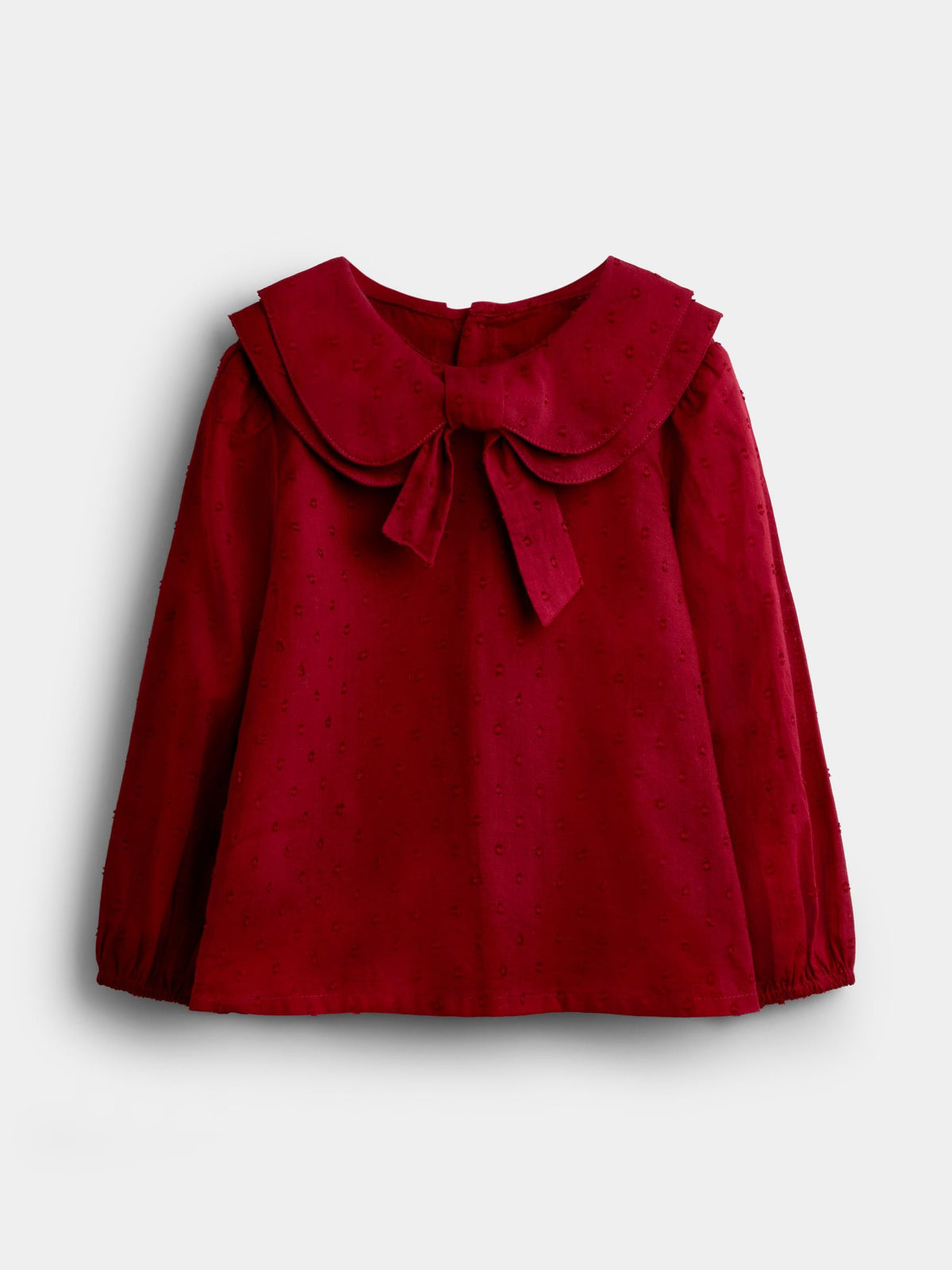 JoJo Maman Bébé Burgundy Red Heart Flocked Tulle Skirt & Dobby Blouse Set - image 2